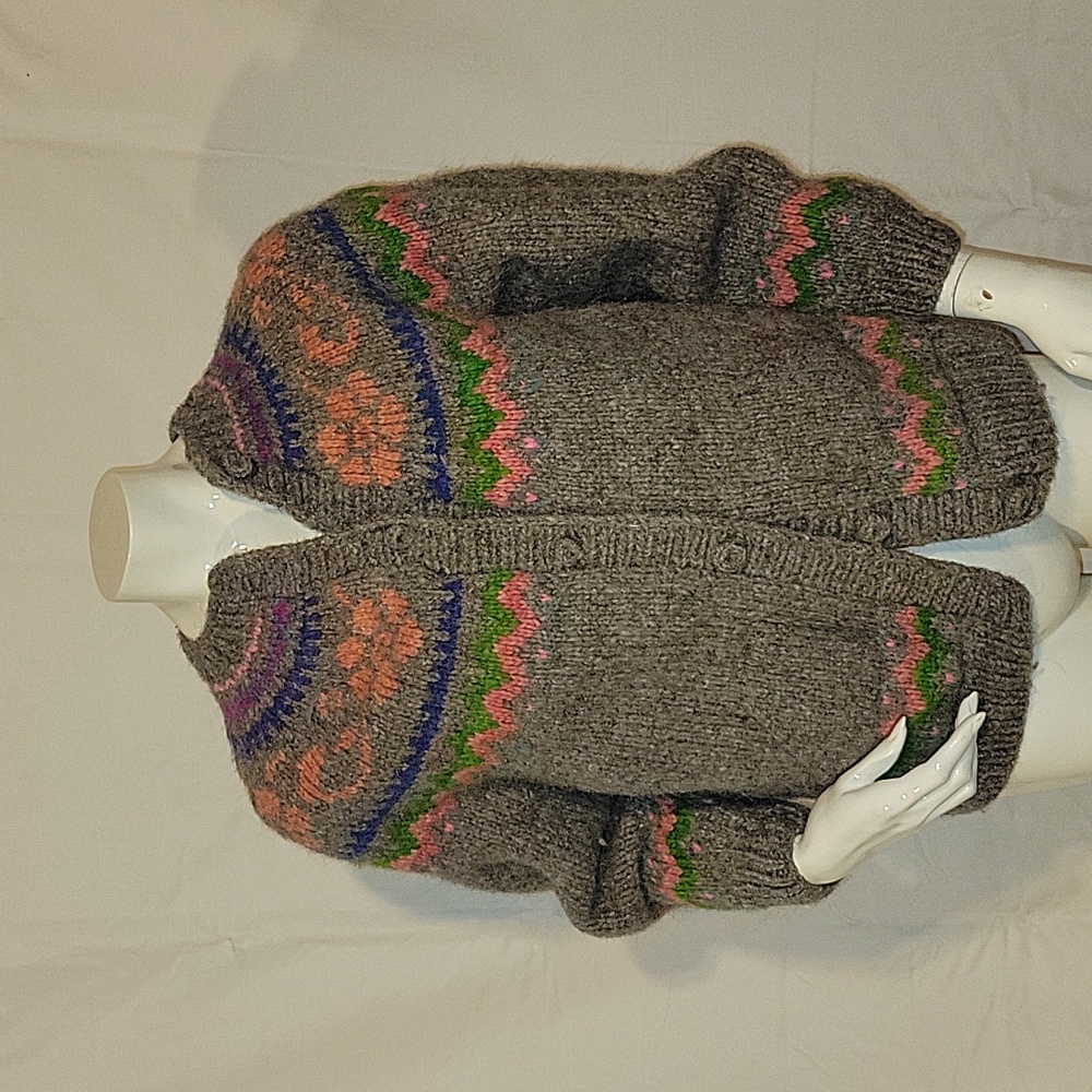 Vintage Wool Multi Color Cardigan Small
